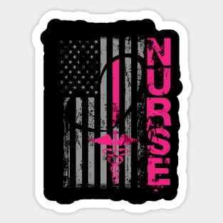 Patriotic Nurse Flag Graduating School Rn Nurse Sticker